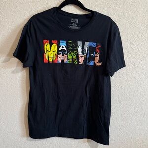 Marvel Black Graphic Logo T Shirt Top Size M